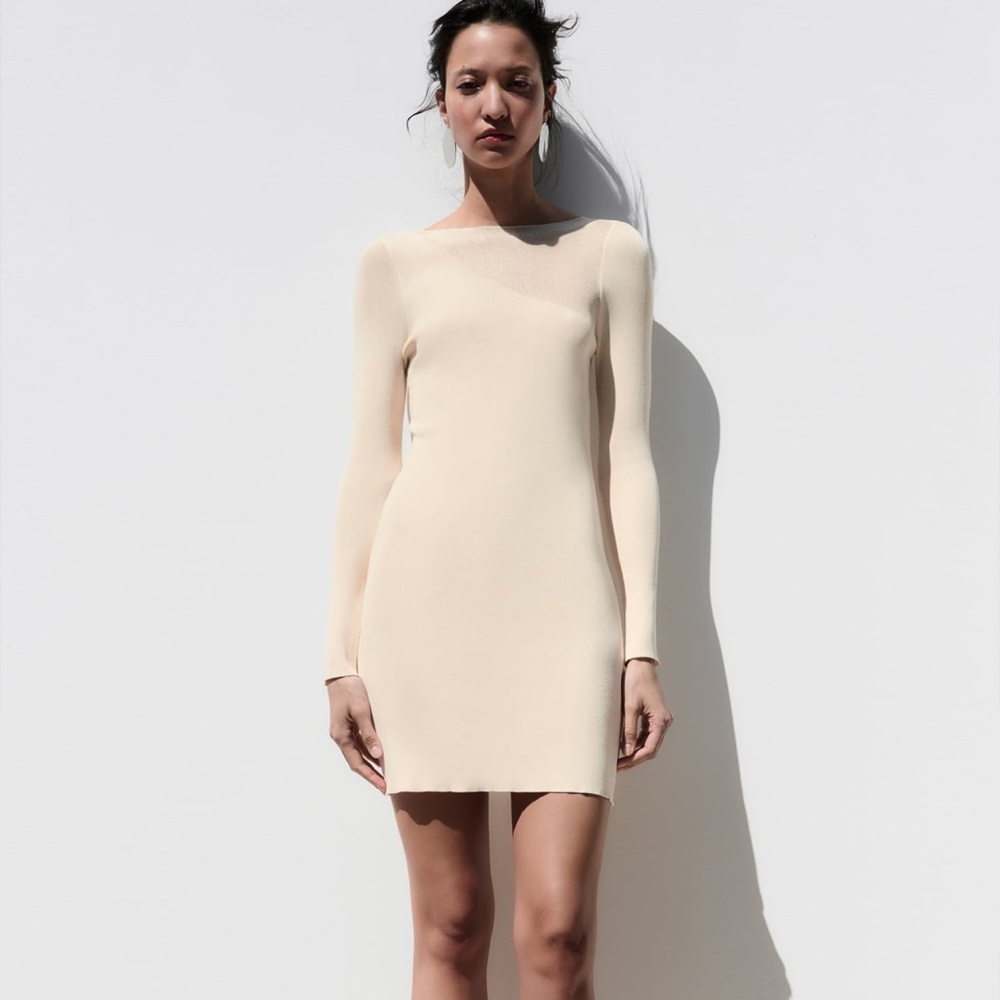 Zara cream mini dress S